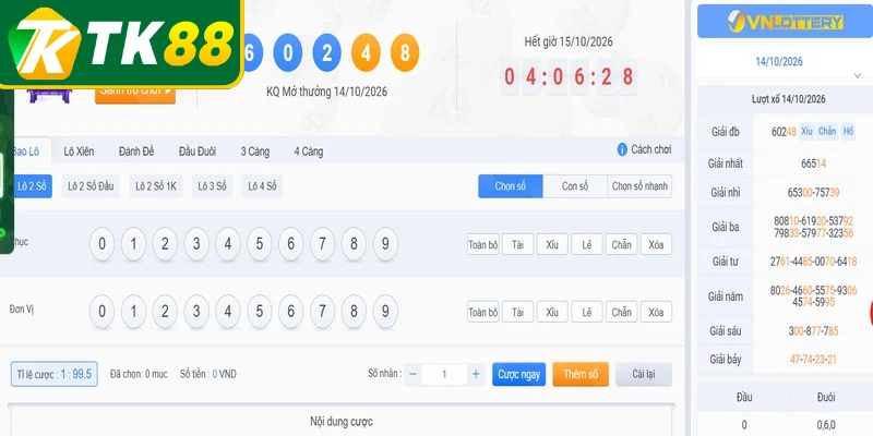 Trải nghiệm đa dạng trò chơi lô đề đỉnh cao cùng xổ số TK88 Trải nghiệm đa dạng trò chơi lô đề đỉnh cao cùng xổ số TK88